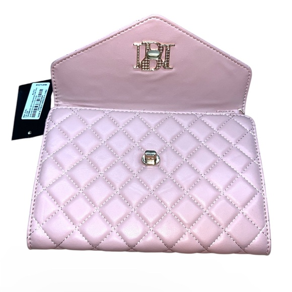 BADGLEY MISCHKA PURSE BLUSH PINK DIMOND QUILTED CROSSBODY SHOULDER BAG STUDS - Picture 7 of 12
